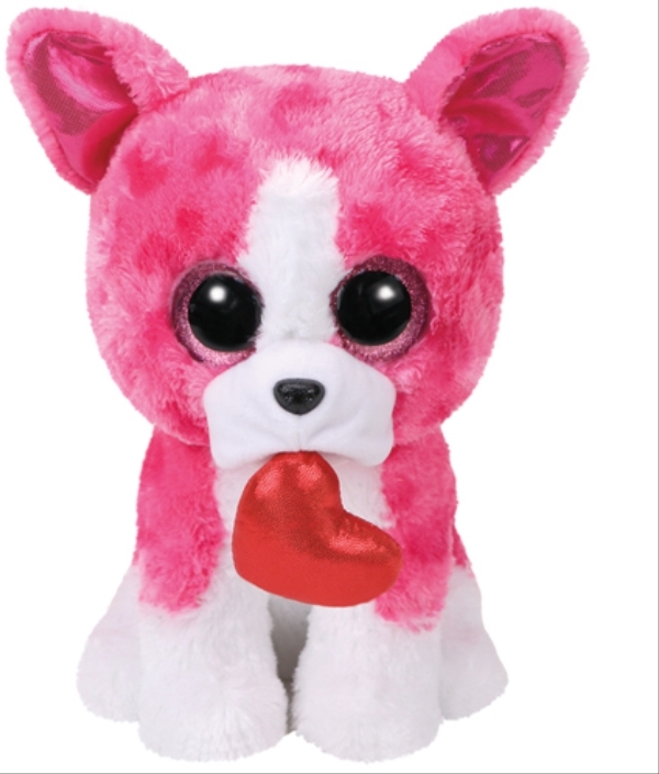 Glubschi Romeo Buddy Hund pink mit Herz,ca 24