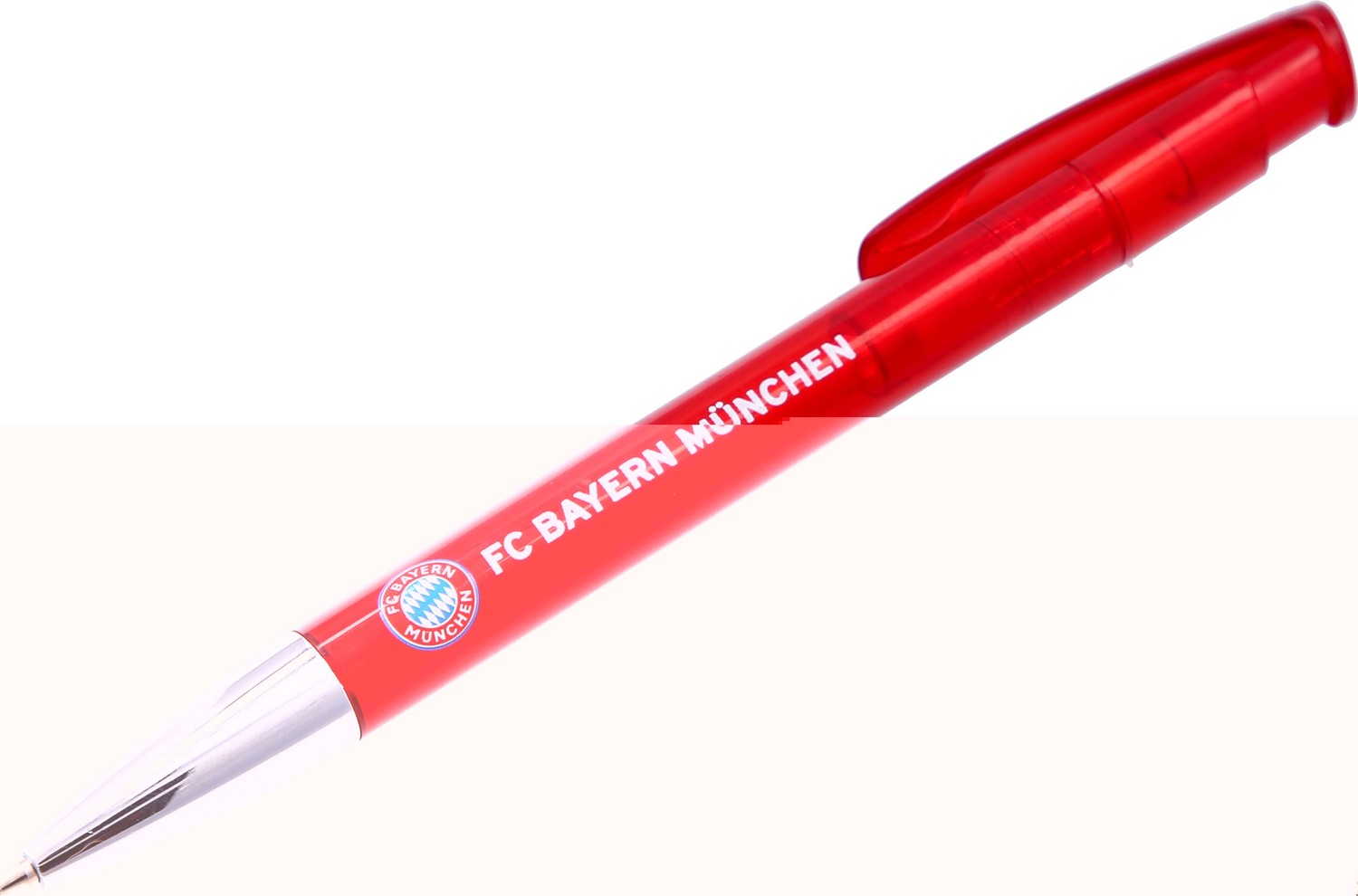 FC Bayern München Kugelschreiber rot-transparent