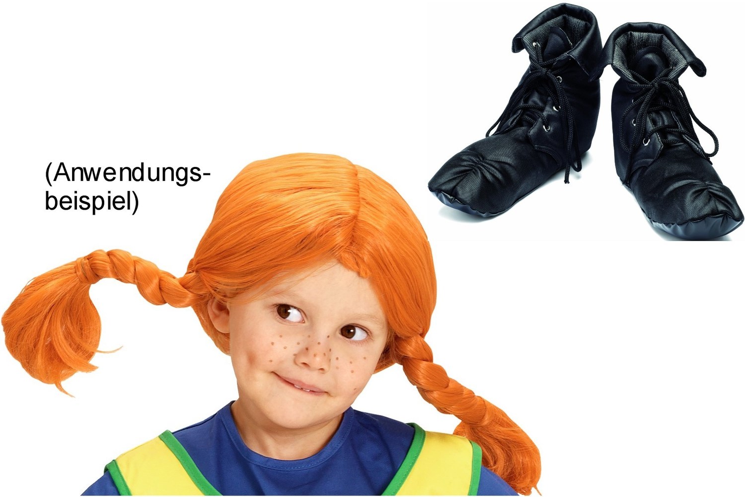 Pippi Langstrumpf Stoff-Schuhe und